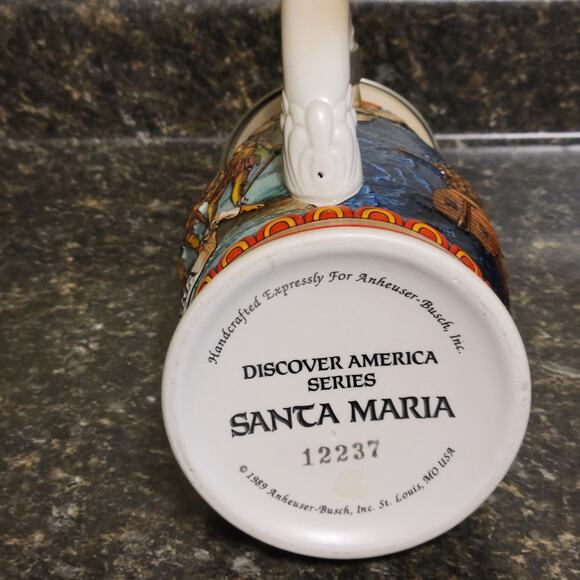Anheuser-Busch Budweiser Stein Santa Maria Discover America - Picture 8 of 8